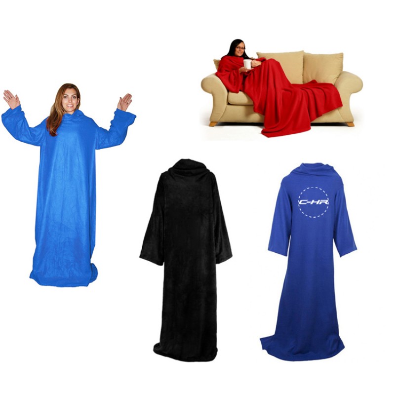 Microplush Warm Fleece Blanket with Sleeves