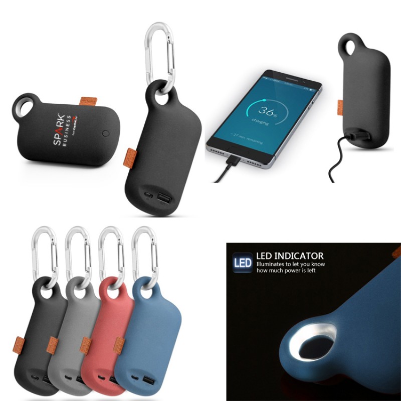 UL 5000mAh LED Carabiner Power Bank
