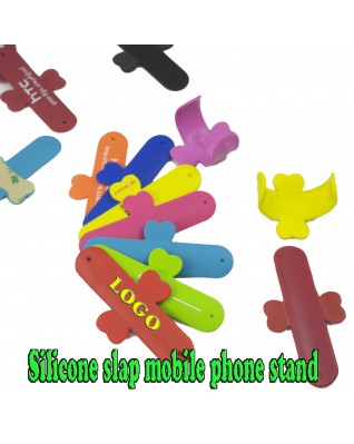 Silicone slap mobile phone stand
