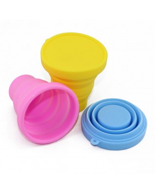 Food grade colorful travel silicone collapsible folding cup