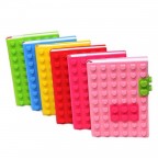 2015 fashion A6 silicone lego notebook cover