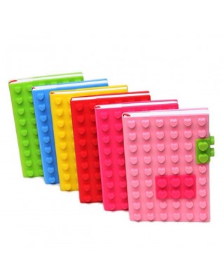 2015 fashion A6 silicone lego notebook cover
