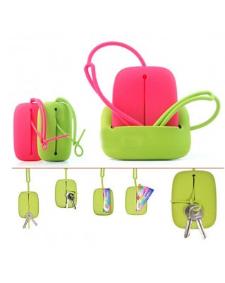 Colorful portable silicone key bag case