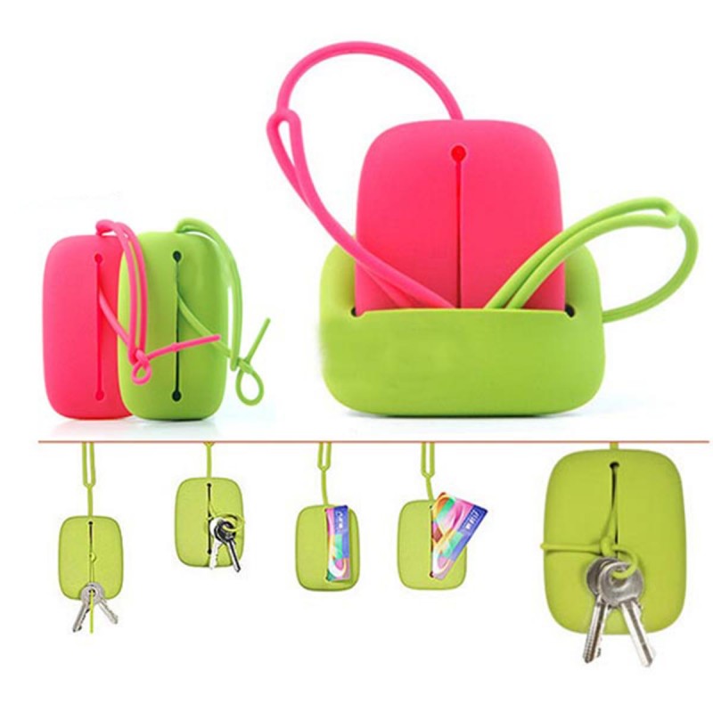 Colorful portable silicone key bag case