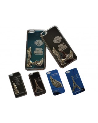 Metal phone case with eagle pattern