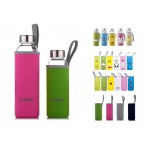 280ml cartoon pattern glass bottle with holder
