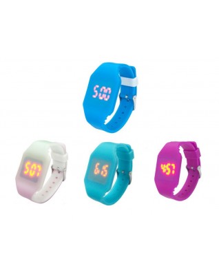 Silicone digital watches with LED for women and kids