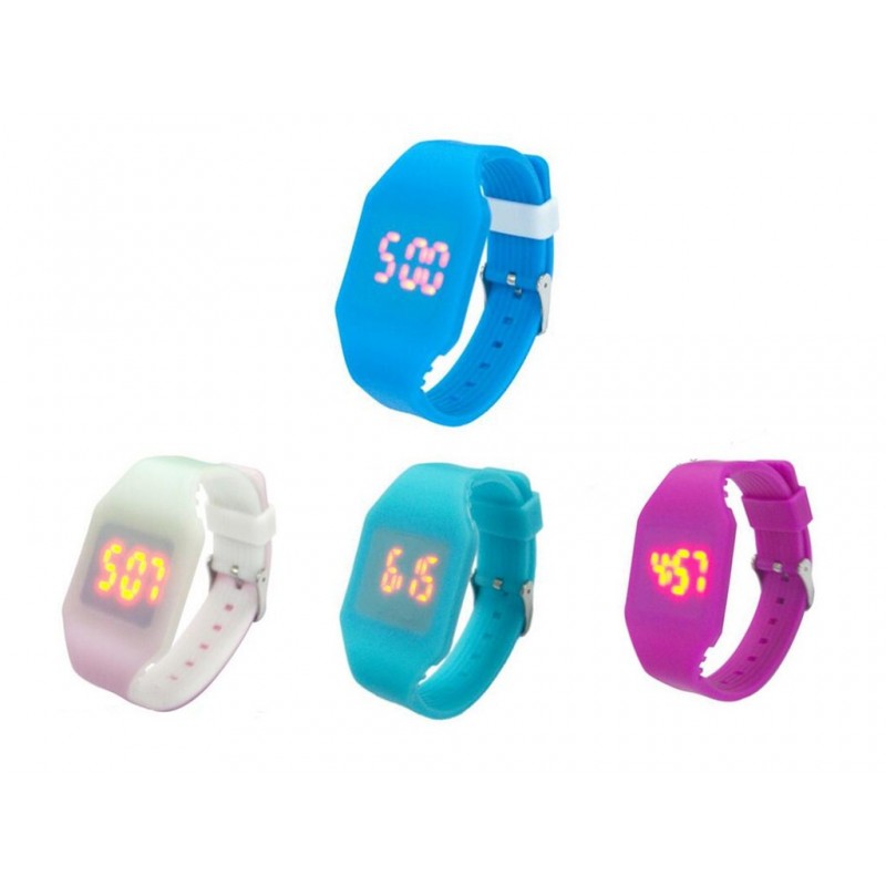 Silicone digital watches with LED for women and kids