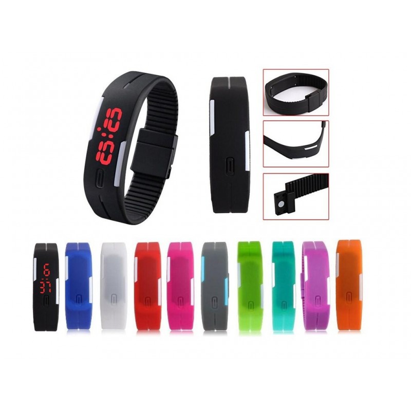 Gel jelly LED digital silicone bracelet watch