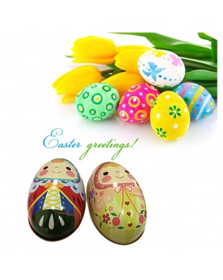 Cute  Easter Egg shape Tinplate Box