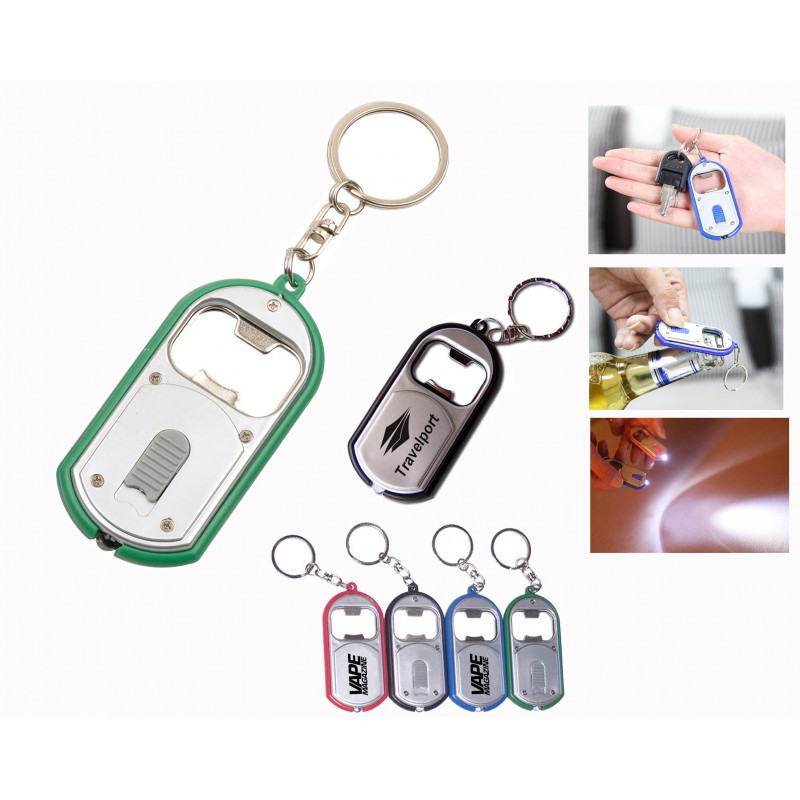 Bottle Opener Keychain with LED Light
