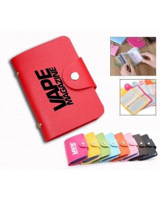 PU Leather Portable Credit Card Holder with 24 Card Slots
