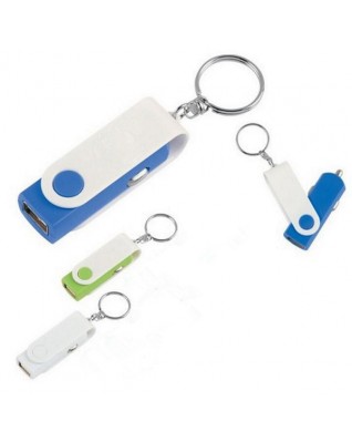 USB Car Charger & Adaptor With Detachable Swivel Keychain